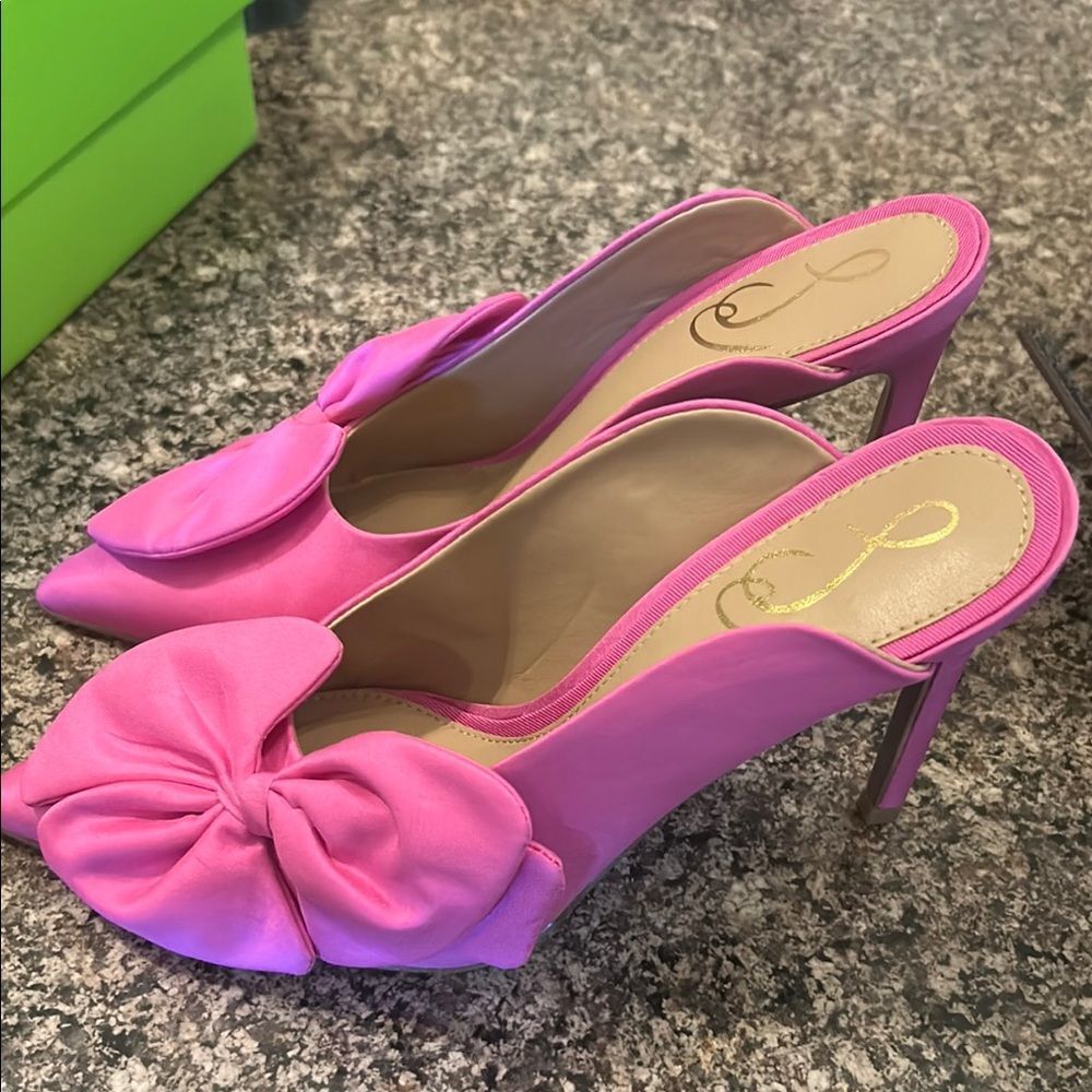 Sam Edelman Fuchsia Bow Slingback Heels - Picture 9 of 13